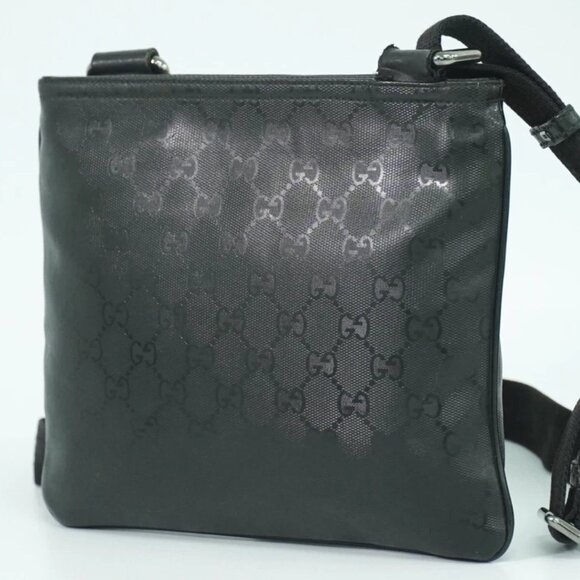 GUCCI GG Imprime 201538 Shoulder Crossbody Bag Black Silver - Picture 6 of 10